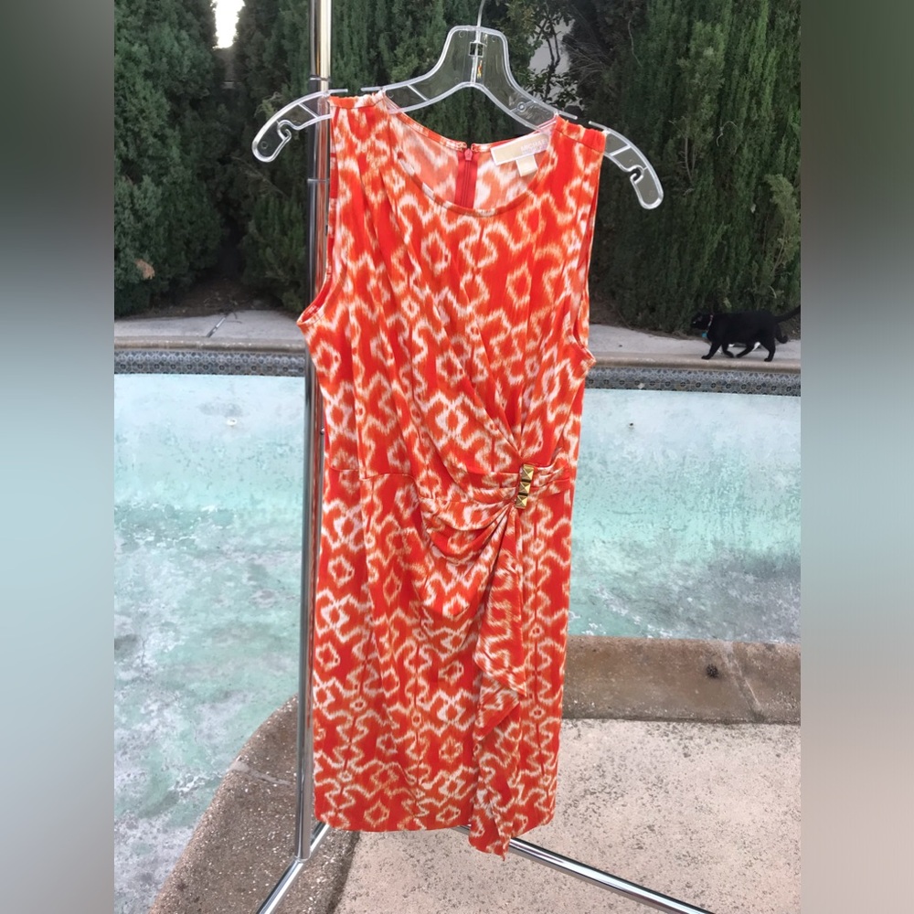 MICHAEL Michael Kors Vibrant Orange and Cream Dress - Picture 5 of 6